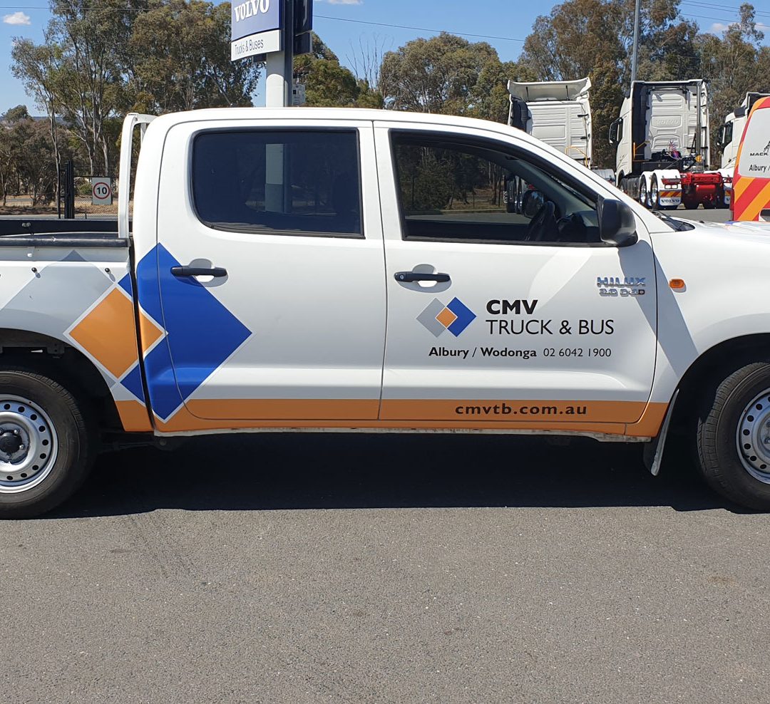 truck with company logo on the side - vehicle wraps Albury-Wodonga