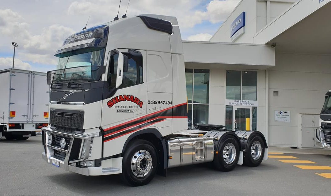 Truck with company logo decal - vehicle wraps Albury-Wodonga